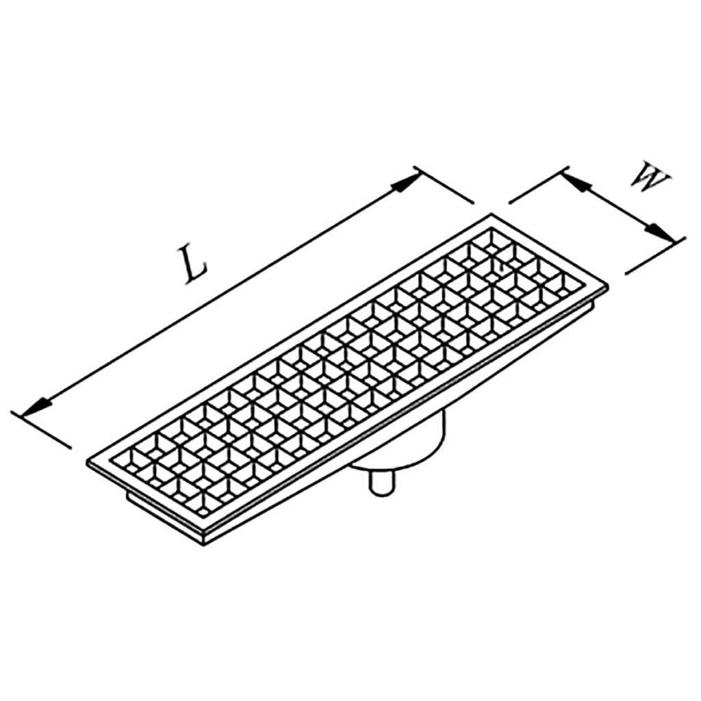 YER IZGARASI TAVALI ORTADAN SIFONLU ALTTAN CIKISLI Q100 PVC 2060*290